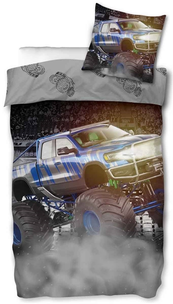 Junior sengetøj - 100x140 cm - Monstertruck - 100% bomuld - Børnesengetøj